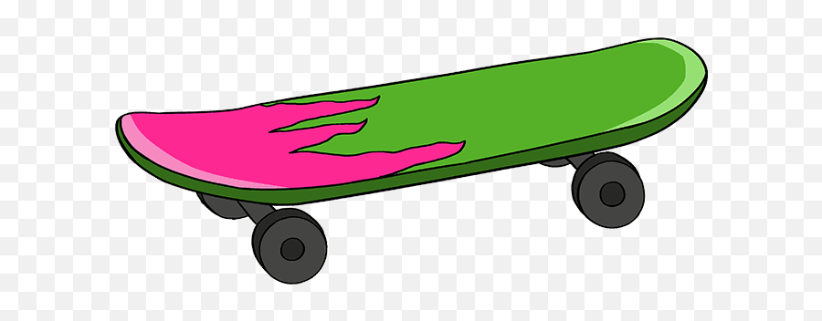 How To Draw A Skateboard - Really Easy Drawing Tutorial Skateboard Drawing Flame Deck Emoji,Bird Skateboard Emojis