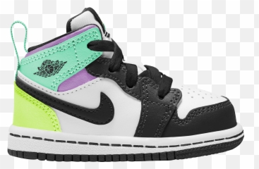Designer Shoes For Baby Boys - Green Purple Black And Blue Jordan 1s Emoji,Skechers Girls Emojis