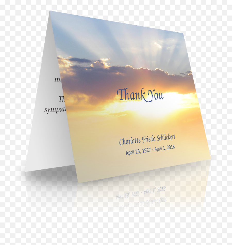 Sunset Sky Folded Sympathy Thank You Cards Emoji,Quote On Emotions And Sympathy