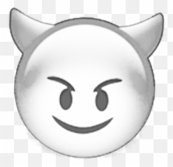 Whitedevilemoji Sticker By,Devil Emoticon Black And White