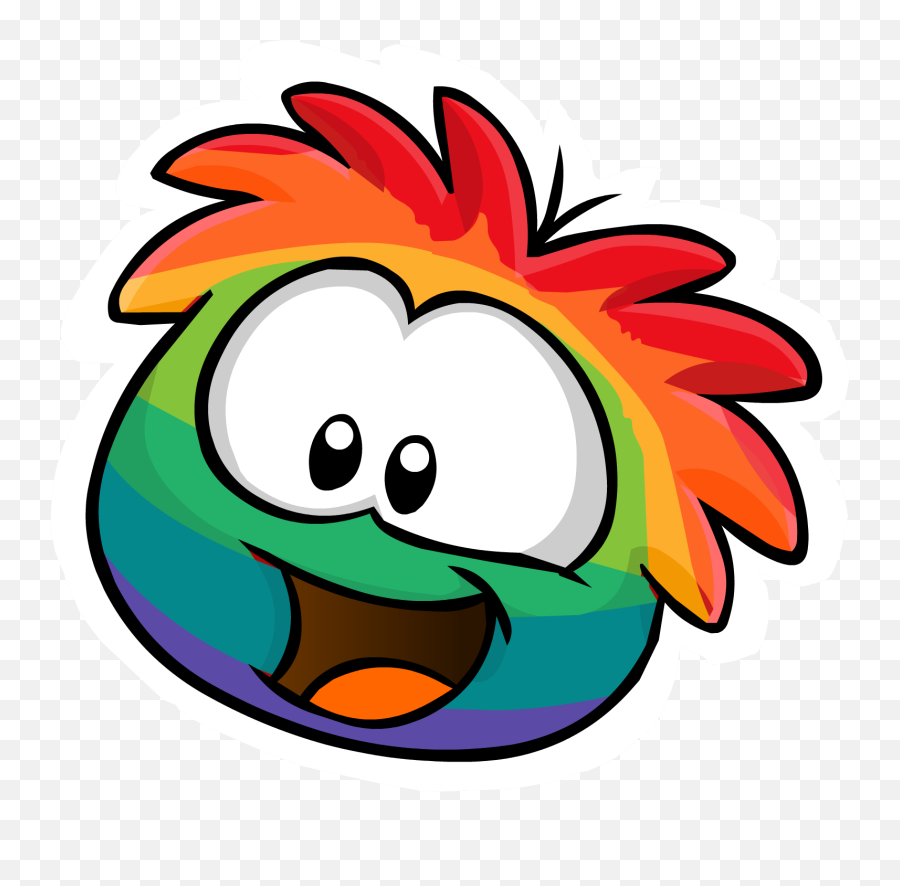 Puffle Club Penguin - Rainbow Puffle Club Penguin Emoji,Club Penguin Emoji