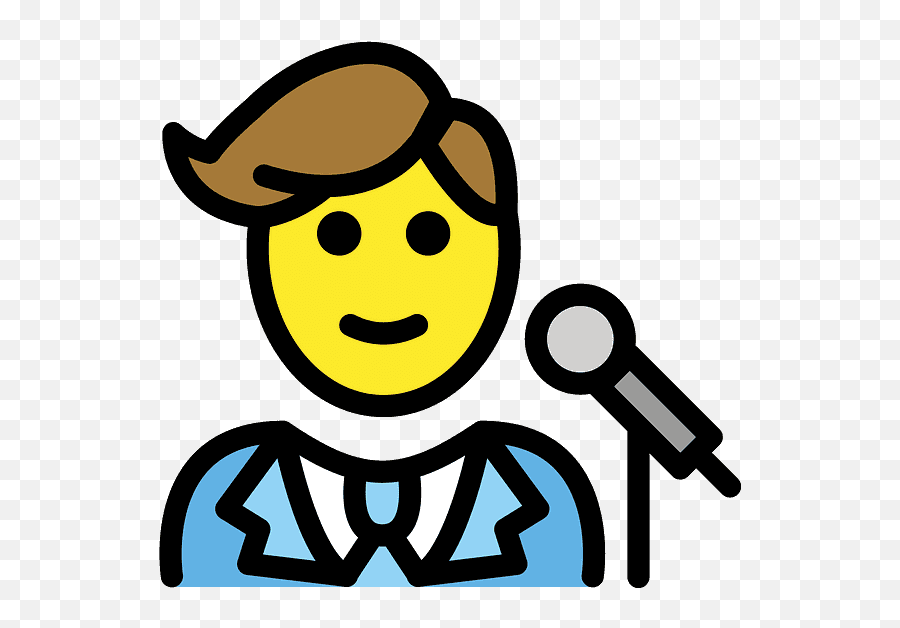 Man Singer Emoji Clipart - Cantante Emoji,Singing Emoji Clipart