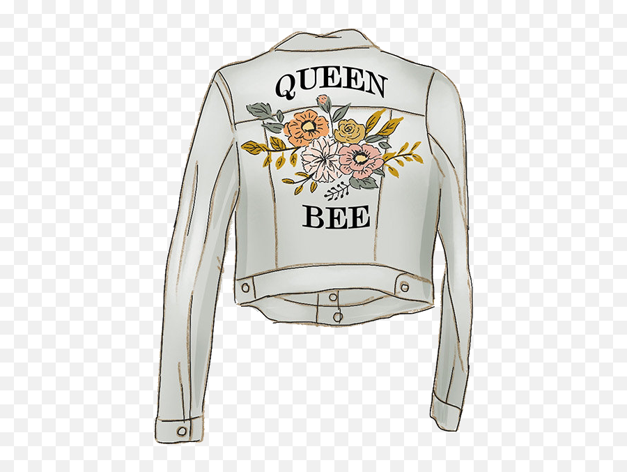 Queenbee Denimjacket Rustic Sticker By Stacey4790 - Long Sleeve Emoji,Queen Emoji Shirt