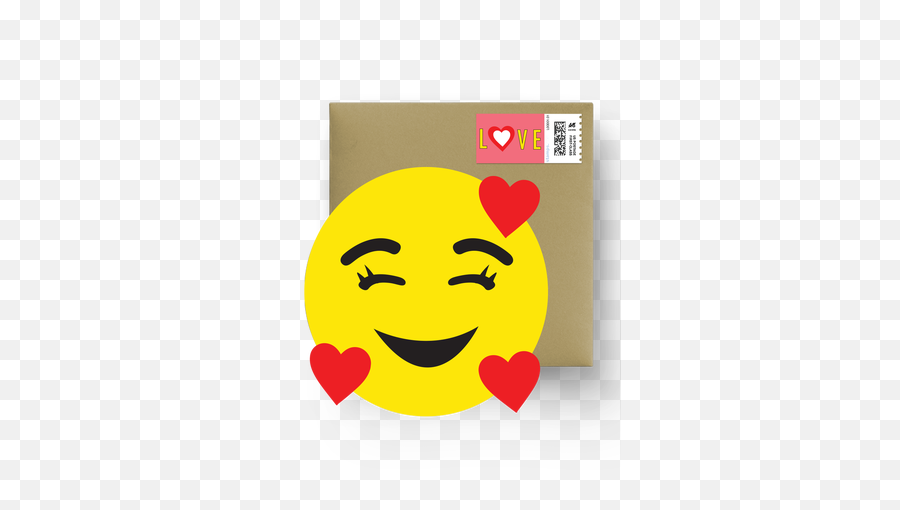 Smile With Three Hearts Emoji Cut - Happy,Three Emoji