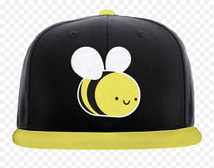 Kawaii Bee Flat Brim Cap - Unisex Emoji,Whistle Emoticon