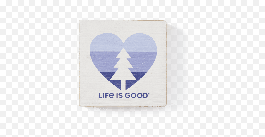 Accessories Tree Heart Small Wooden Sign Life Is Good - Language Emoji,Small Heart Emoji Image