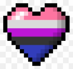 Gender Fluid Pixel Heart - Live Loud Graphics Heart Pixel Art Emoji,Multicolored Heart Emojis
