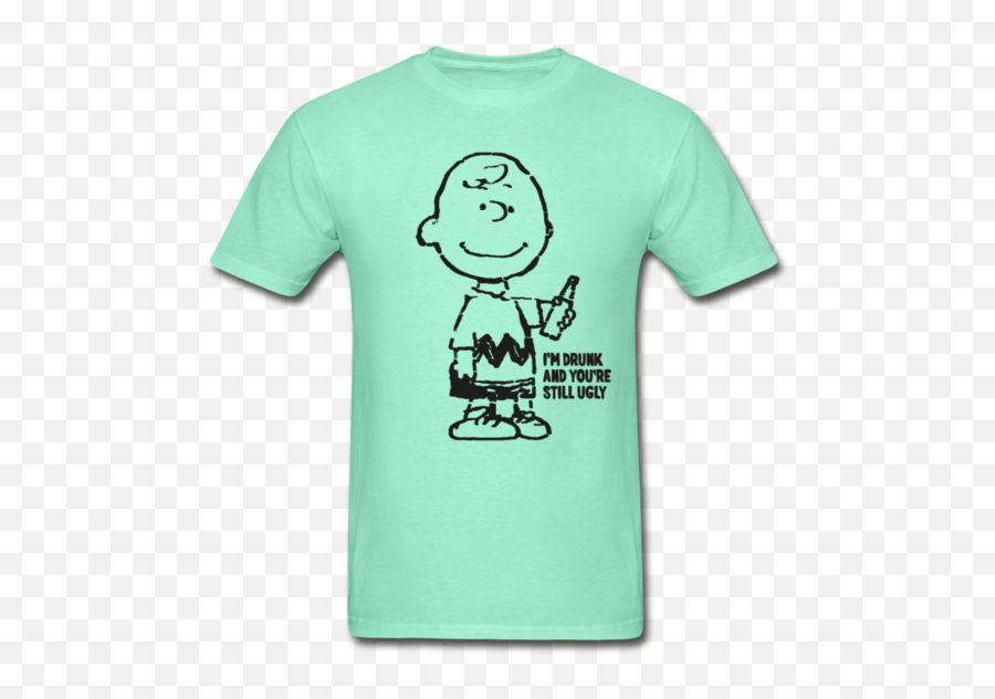 Iu0027m Drunk And Youu2019re Still Ugly Charlie Brown Graphic T - Shirt Man Heartbreak Shirt Emoji,Peanuts And Snoopy Emoticons