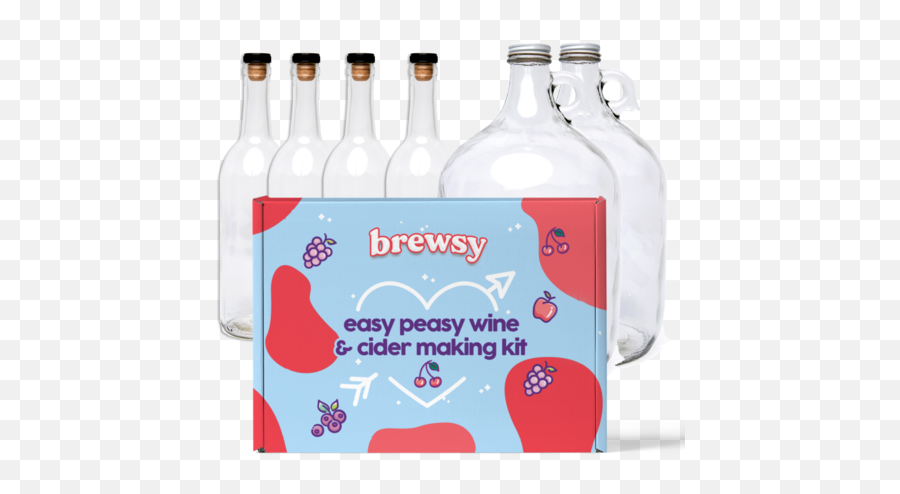 Brewsy Shop - Make Your Own Wine U0026 Cider Emoji,Bottle Of Wine Up Next To A Wine Glass Emoticon