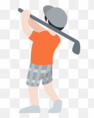Person Golfing Light Skin Tone Emoji,Flat Black Emojis