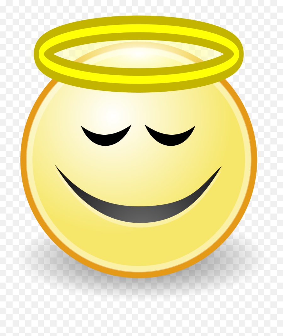 Face - Happy Face With Halo Clip Art Emoji,Innocent Emoticon