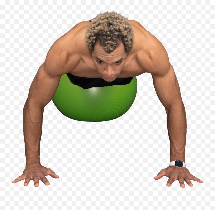 Front View Of A Shirtless Afro Man Making Push - Ups On A Gym Emoji,Gymnastics Emoji Transparent Background