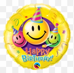 Rond - Smiley Face Happy Birthday Smiley Emoji,Happy Birthday Emoji