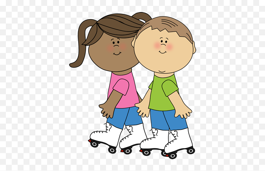 Kids Roller Skating Clipart - Cartoon Kid Roller Skating Emoji,Roller Skating Emoji
