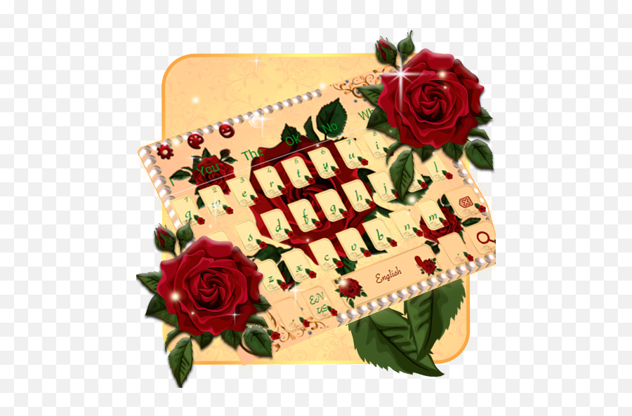 Red Rose Keyboard Theme - Rose Keyboard Emoji,Red Rose Emoji