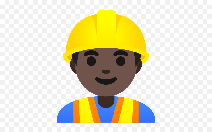 Dark Skin Tone Emoji - Workers Transparent Background Construction Png,Construction Man Emoji