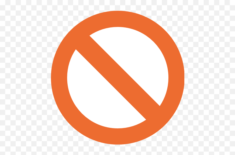 No Entry Sign - No Symbol Png Orange Emoji,No Entry Emoji