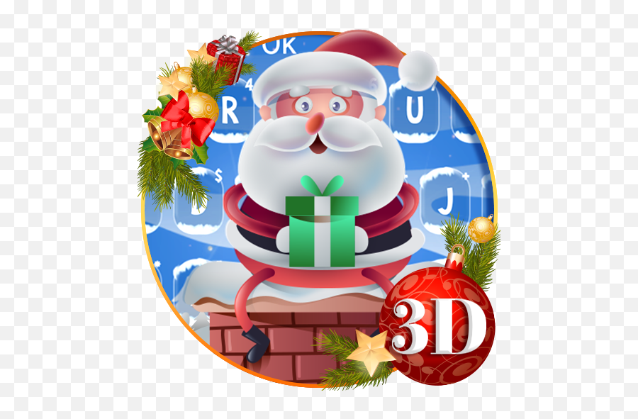 Download Cute Santa Christmas Keyboard Theme On Pc U0026 Mac - Merry Christmas 2020 Emoji,Facebook Christmas Emoticons