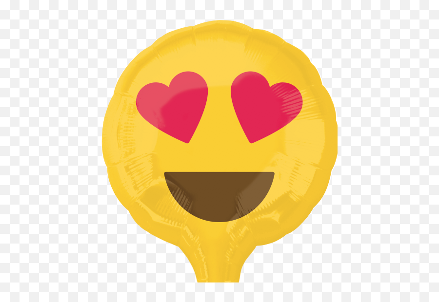 Heart Eyes Balloon Cardalloon - Happy Emoji,Box Eyes Emoticon