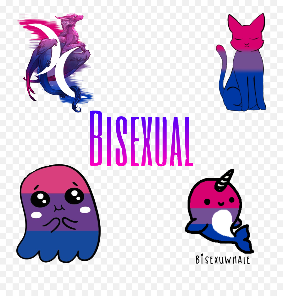 Bi Bisexual Narwhale Ghost Cat Sticker - Pride Dragon Kaenith Emoji,Ghost Cat Emojis