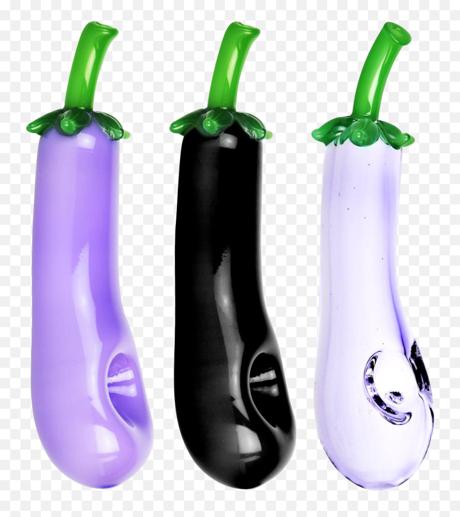 Glass Eggplant Hand Pipe - Vertical Emoji,Eggplant Water Emoji