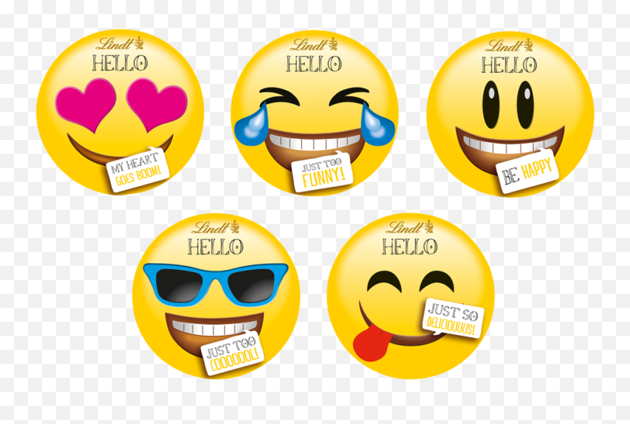 Lindt Hello Emoji 5 Packs 150g - Lindt Hello Chocolate Smileys,Germany Emoji