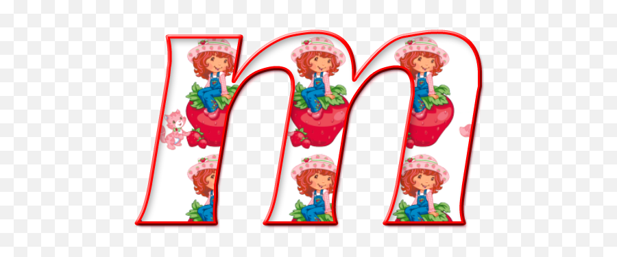 Alfabeto De Strawberry Shortcake Sentada En Una Fresa - Letra Del Abecedario Con Rosita Fresita Emoji,Apliques De Emotions Em Eva