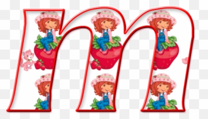 Alfabeto De Strawberry Shortcake Sentada En Una Fresa - Letra Del Abecedario Con Rosita Fresita Emoji,Apliques De Emotions Em Eva