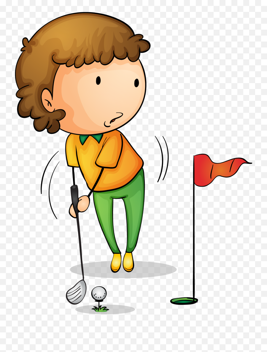 Golf Royalty Free Hole In One Clip - Golf Kid Clipart Png Golf Cartoon Png Emoji,Golf Emoji