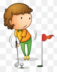 Golf Royalty Free Hole In One Clip - Golf Kid Clipart Png Golf Cartoon Png Emoji,Golf Emoji