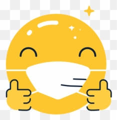 Emoji Thumbs Up With Facemask Flat - Transparent Png U0026 Svg Emoji Con Mascarilla Feliz,Mask Emoji