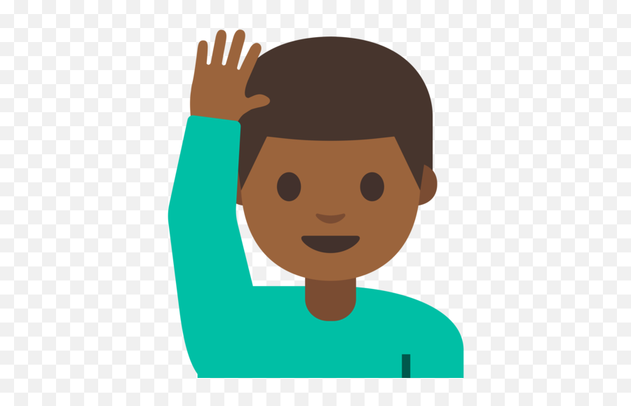 U200d Man Raising Hand Medium - Dark Skin Tone Emoji Man Raising Hand Emoji Png,Emojis De Hombre