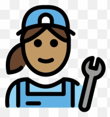 Woman Mechanic Emoji Clipart Free Download Transparent Png,Emoji Female Icon Png