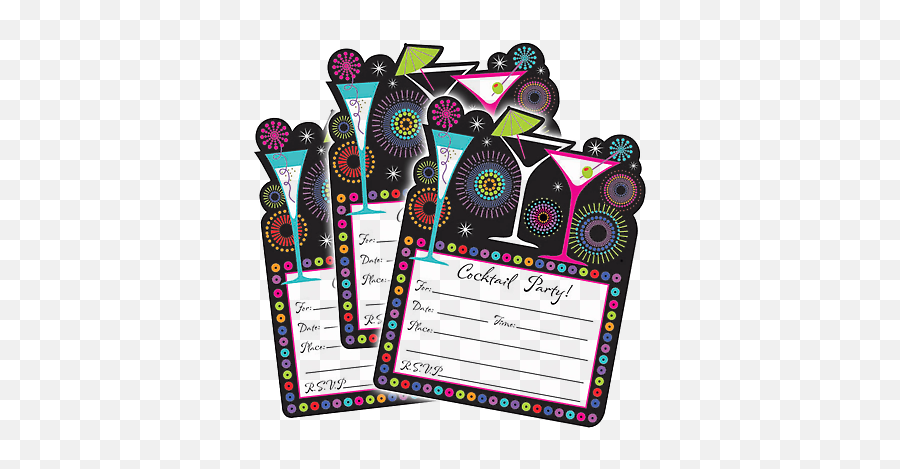 Amscan Cocktail Party Birthday Garden Anniversary Invitations Value 20pk Invites Ebay Emoji,Single Emojis Party