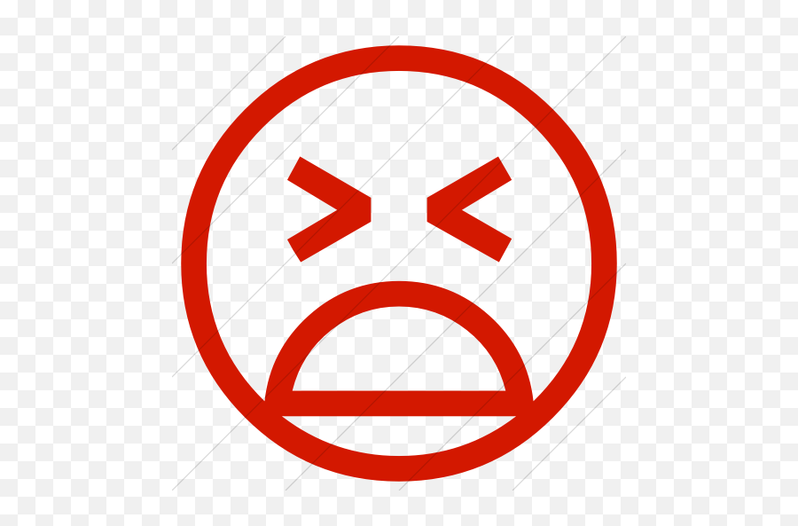 Iconsetc Simple Red Classic Emoticons Tired Face Icon Emoji,Tired And Crying Emoticon