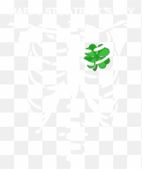 Skeleton Rib Cage Shamrock St Patricks Day Carry - All Pouch Emoji,Shamrock Emoji Png