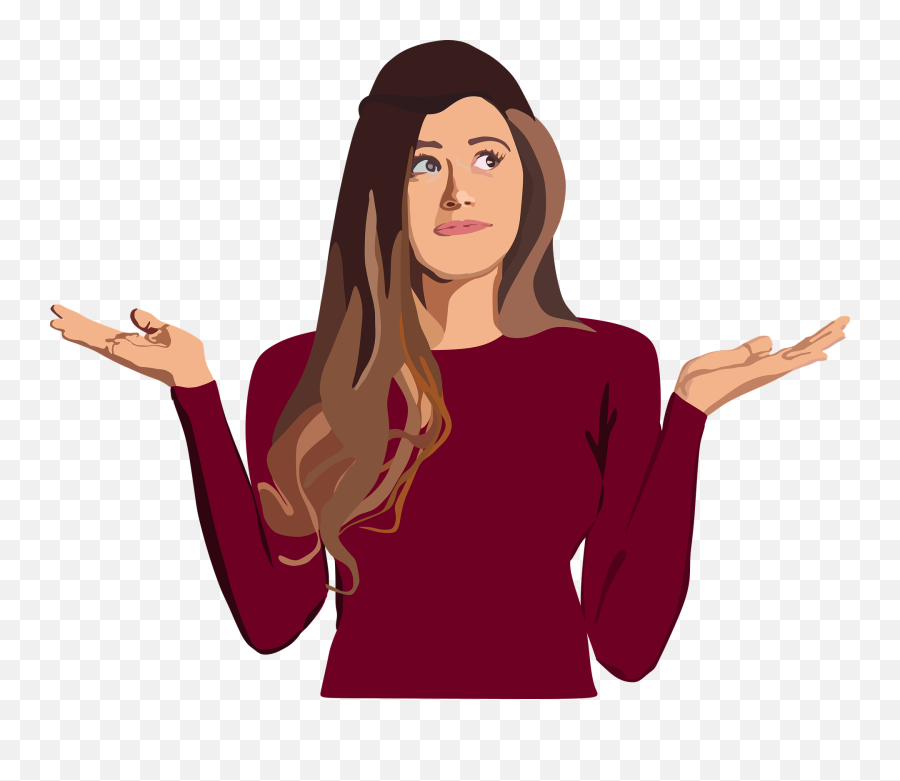 Confused Shrugging Shrug Woman - Shoulder Shrug Emoji,Shrug Emoji