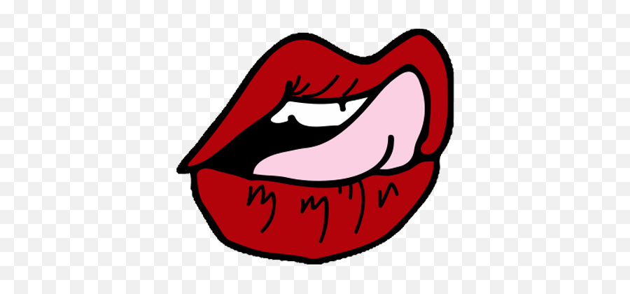 Lips Mouth Lick Lips Red Sticker - Lip Care Emoji,Licking Lips Emoji