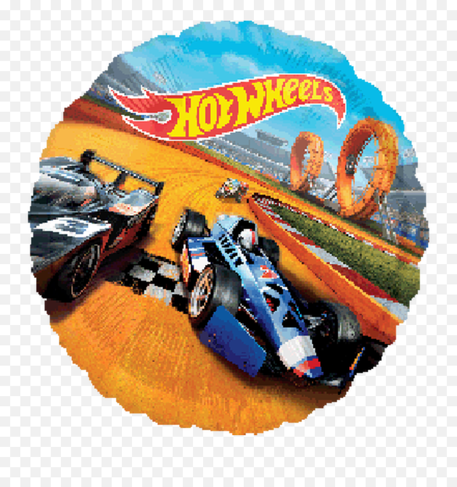 Hot Wheels Foil Round Balloon 45cm - Hot Wheels Party Set Emoji,Formula One Emoji