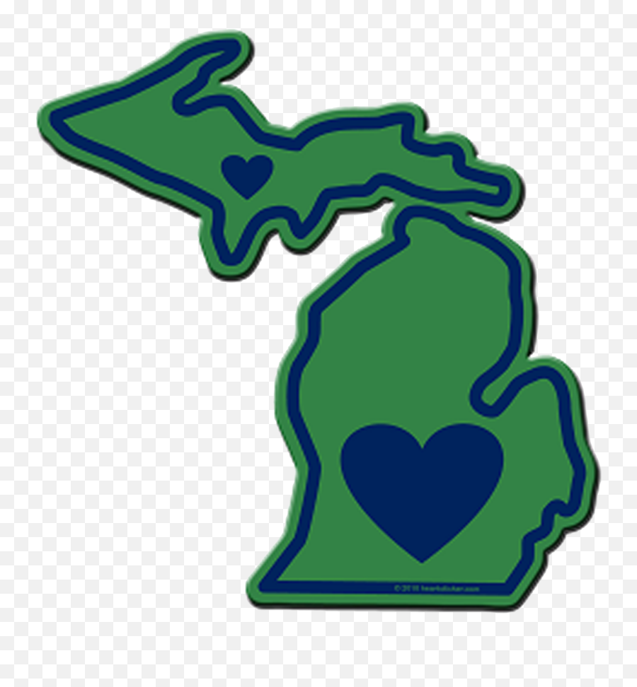 Heart In Michigan Sticker Clipart - Cute Heart Of Michigan Emoji,Kermit Heart Emojis
