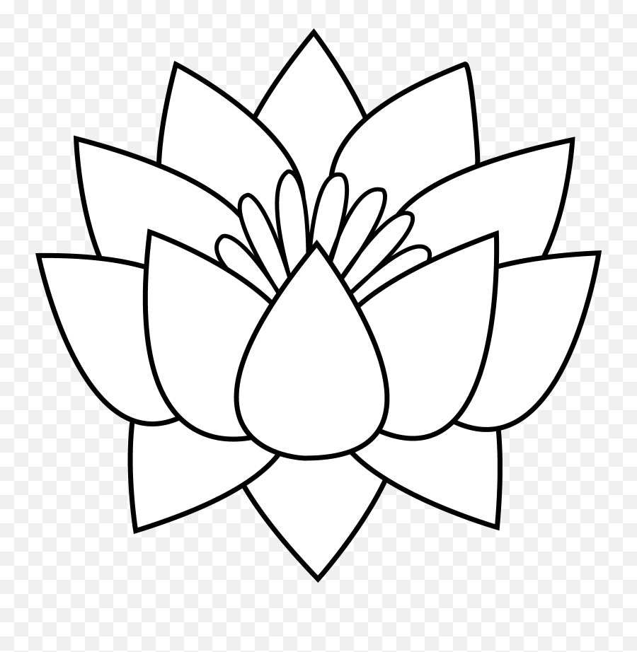 Free Cartoon Lotus Flower Download Free Cartoon Lotus - Lotus Flower In Line Drawing Emoji,Emotions Cartoon Easy To Draw