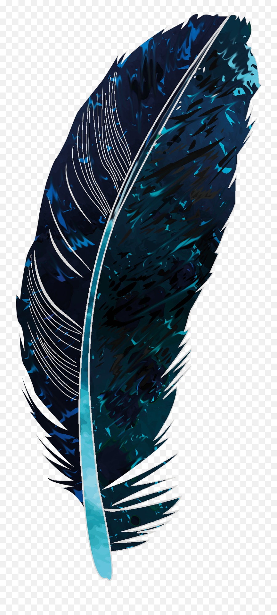 Blue Feather Clipart Free Download Transparent Png Creazilla - Pluma De Cuervo Png Emoji,Feather Emoji