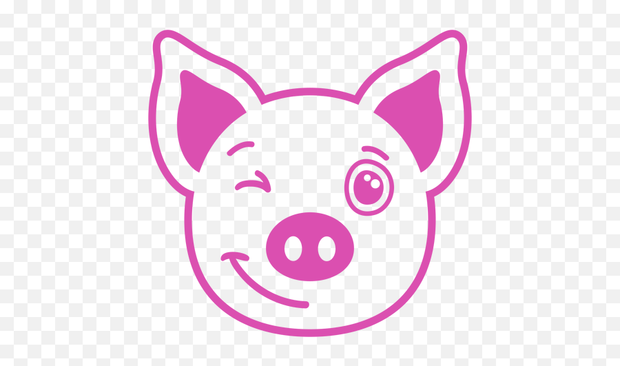 Pig Wink Head Muzzle Stroke - Transparent Png U0026 Svg Vector File Snout Emoji,Pig Emoji Pillows