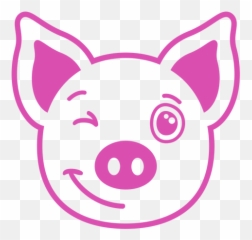 Pig Wink Head Muzzle Stroke - Transparent Png U0026 Svg Vector File Snout Emoji,Pig Emoji Pillows