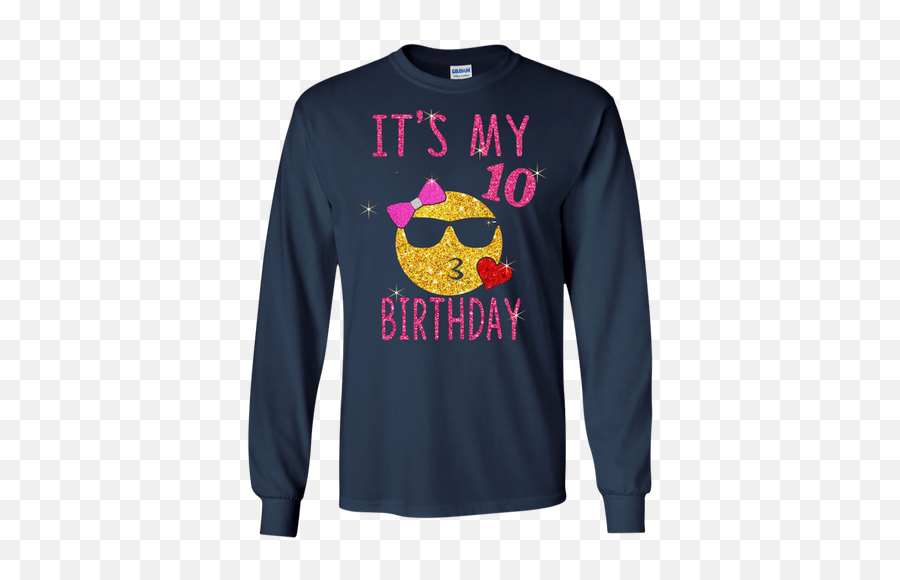 Cute Emoji 10 Years Old Shirt Itu0027s My 10th Birthday Gift - Long Sleeve,T Bone Emoji