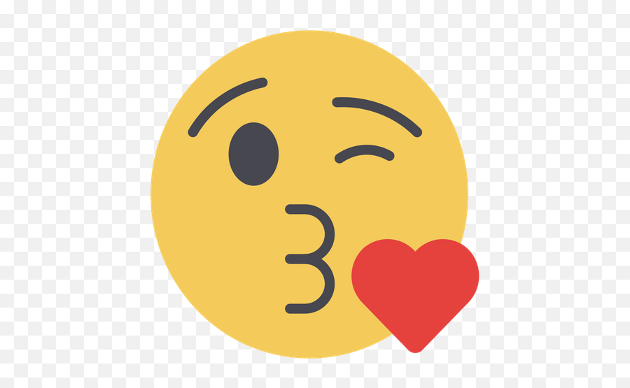 Face Blowing A Kiss Flat Emoji Icon - Happy,Blow Kisses Emoticon