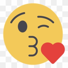 Face Blowing A Kiss Flat Emoji Icon - Happy,Blow Kisses Emoticon