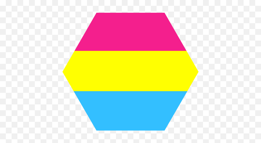 Pansexual Hexagon Stripe Flat - Vertical Emoji,Pansexual Emoji Text