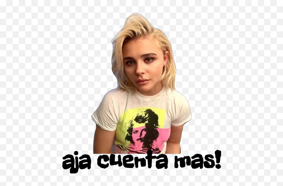 Chloë Grace Moretz Stickers For Whatsapp - French Haircut Blonde Emoji,Chloe Grace Moretz Kiki Emoticon