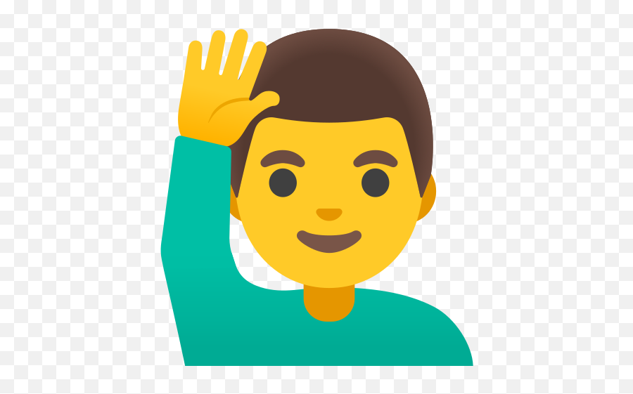 Man Raising Hand Emoji - Raise Hand Icon Clipart,Hands In The Air Emoji